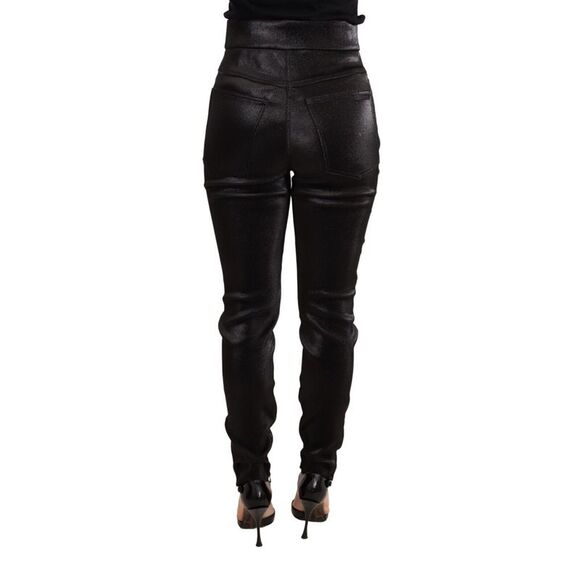 Dolce & Gabbana Dolce Gabbana Metallic Trousers PAN71900 Women Black Jeans & - Picture 3 of 4